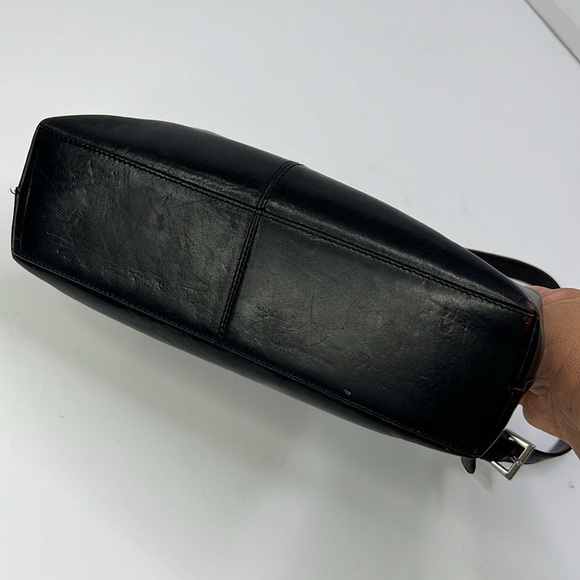 HOBO WOMEN‘S VINTAGE SHOULDER BAG BLACK LEATHER ADJUSTABLE STRAP - Picture 5 of 16